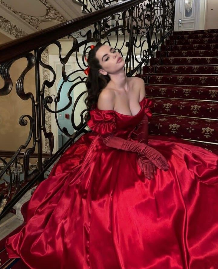 Beautiful Red Off The Shoulder Satin A-line Prom Dress SH1296
