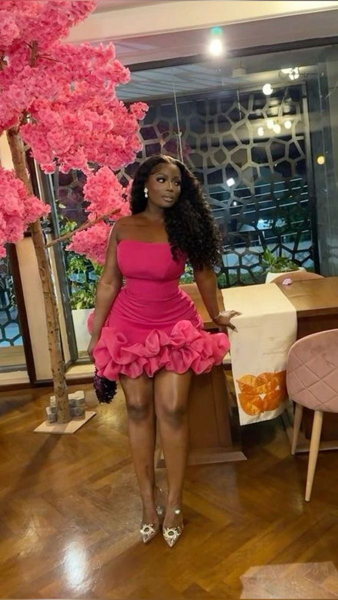 Hot Pink Sheath Satin Strapless Short Homecoming Dress Party Dress  SH1497