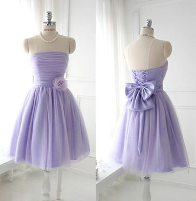 Cute Purple Strapless Pleat Short Homecoming Dress Wedding Party Dress SH707