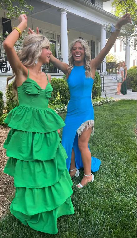 Green Spaghetti Straps Layered Long Prom Dress SH1126