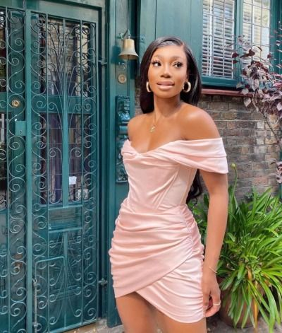 Pink Off The Shoulder Homecoming Dresses SH599
