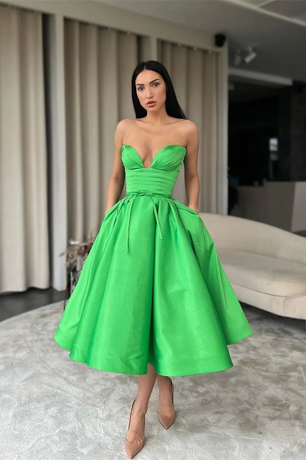 Green A-line Sweetheart Homecoming Dress Short Prom Dress SH584