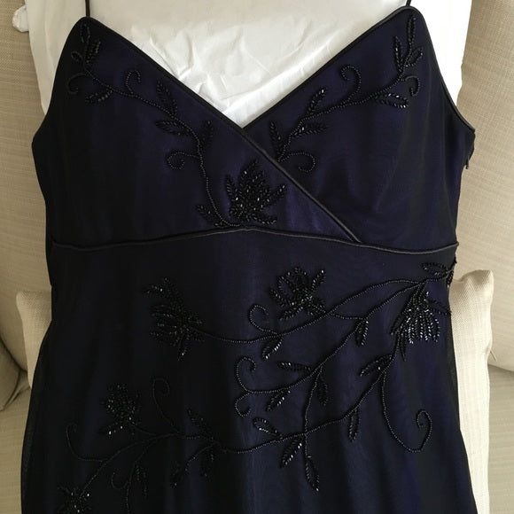 Navy Blue Mermaid Spaghetti Straps Evening Gown Prom Dress SH1381