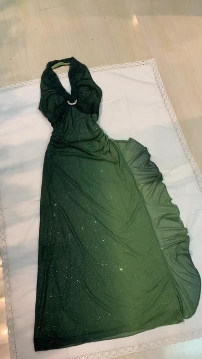 Sexy Halter Ombre Green Chiffon Backless Long Prom Dress Evening Dress SH1147