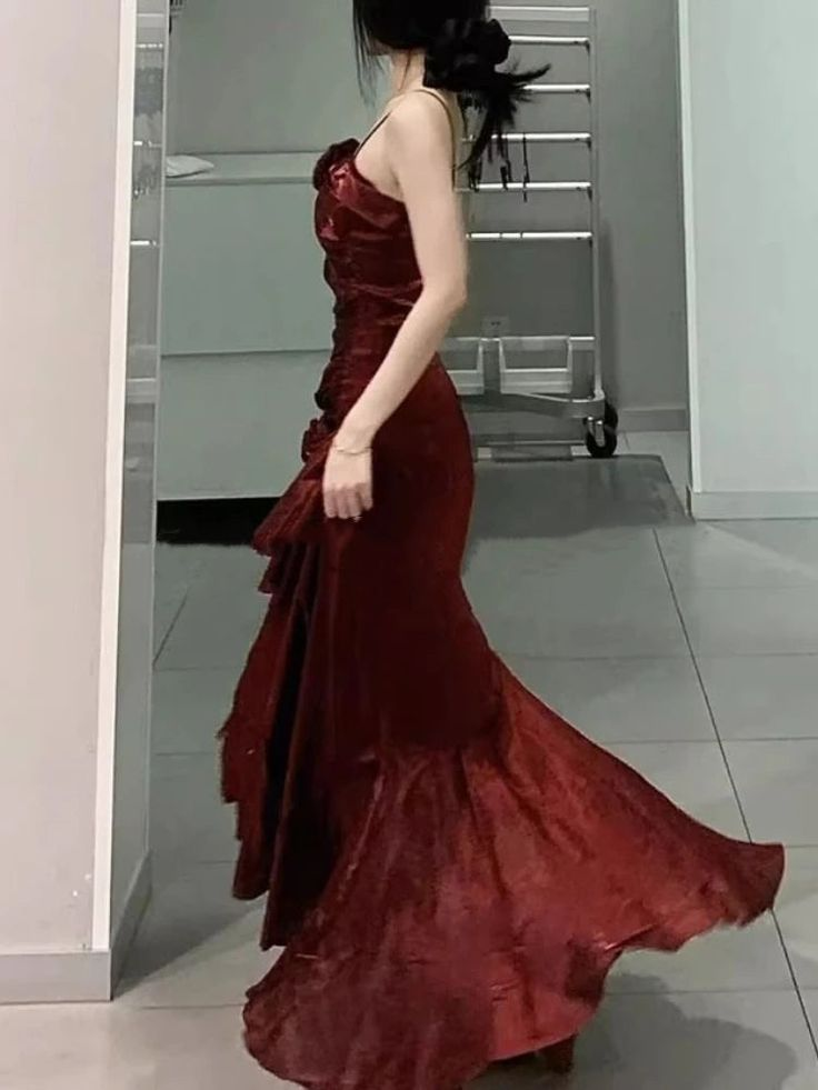 Luxury Sheath Mermaid Spaghetti Straps Prom Dress Evening Party Dress SH1308