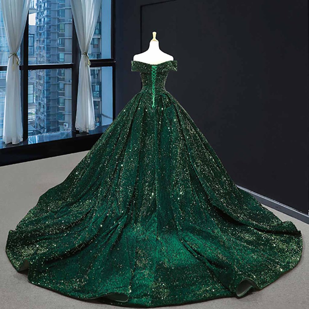 Deep Green Long Quinceanera Dresses Sweet 16 Prom Dress Pageant Dress KS7195