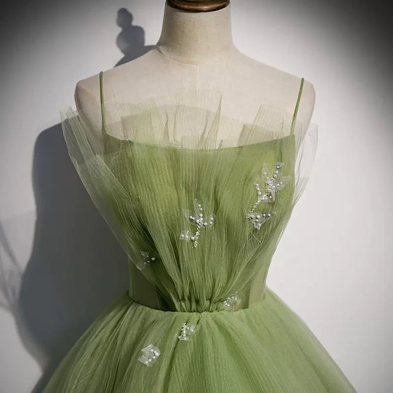 Ball Gown Prom Dresses Long Sage Green Evening Dress SH063
