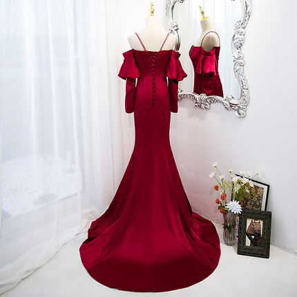 Mermaid Red Long Prom Dresses SH170