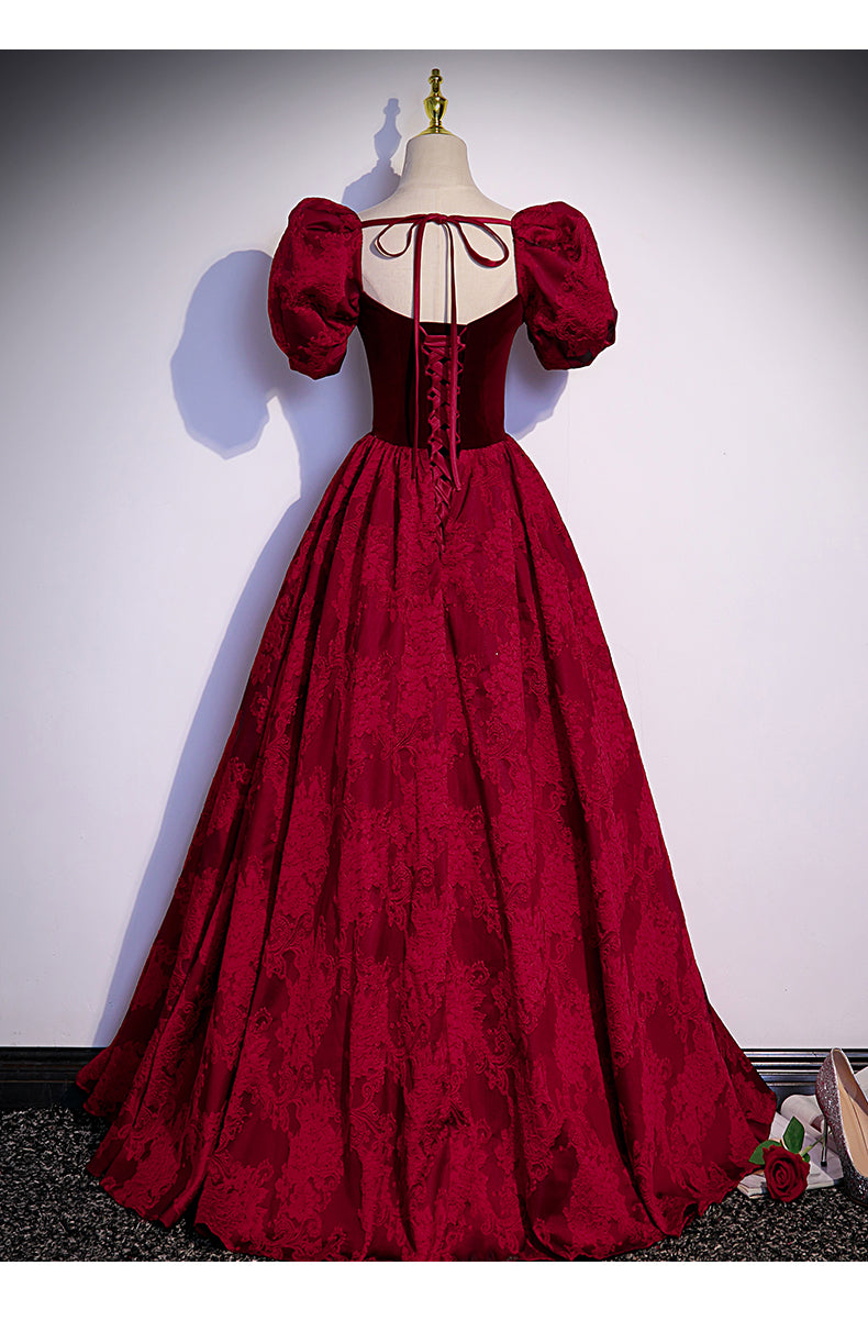 Princess Burgundy Long Prom Dresses SH038