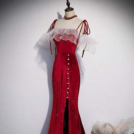 Mermaid Red Long Prom Dresses SH204