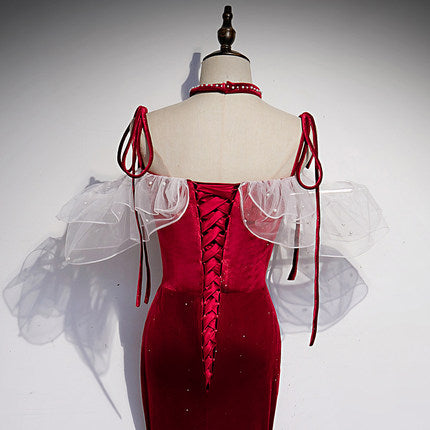 Mermaid Red Long Prom Dresses SH204