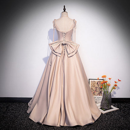 A Line Blush Pink Prom Dresses Long Prom Dress SH064