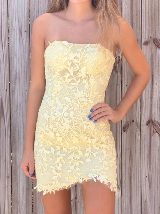 Short Lace Graduation Dress Tight Homecoming Dresses SH023