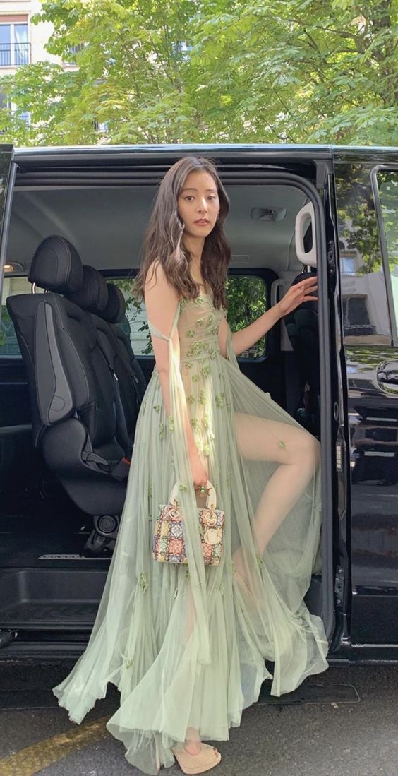 Princess Sage Green Prom Dresses Long Prom Dress SH312