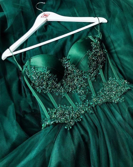 Prom dress,formal dress, evening gown, emerald green prom dress SH331