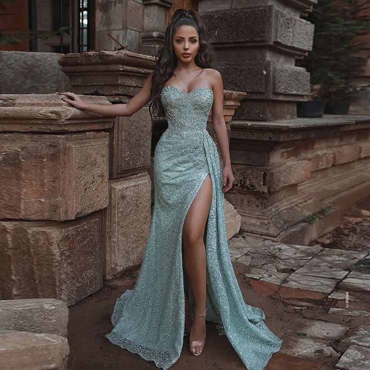 Gorgeous Strapless slim evening gown prom Dresses SH339