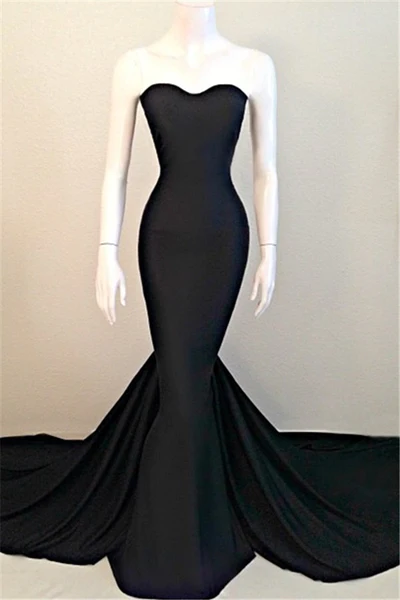 SWEETHEART BLACK TRUMPET NEW ARRIVAL EVENING DRESSES HOTTEST ELEGANT COURT TRAIN PARTY DRESSES SH570