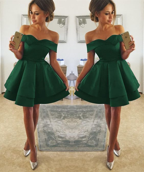 Short Prom Dresses Green Homecoming Dress E13