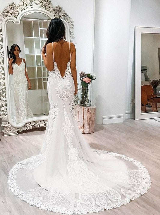 R0137,white sleeveless backless women dresses spaghetti-straps lace full length fashion dresses spaghetti-straps tulle long wedding dress