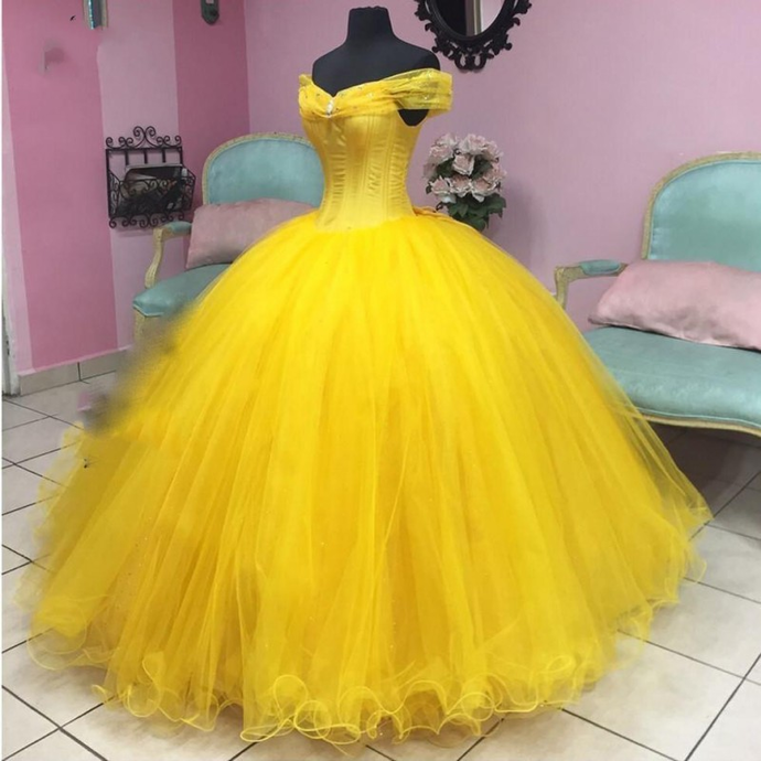 Yellow Prom Dress, Yellow Formal Graduation Evening Dress PL3215